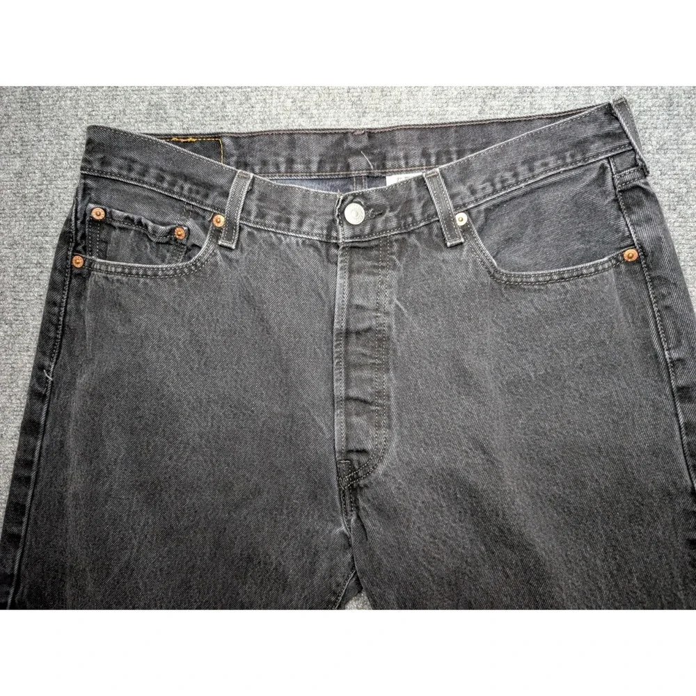 Levis 501 Jeans Men's Size 36x29 Black Denim Full Button Fly‎ Levi Straight Leg